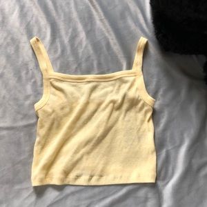 yellow cropped tank top